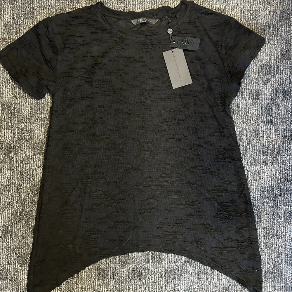 Killstar Phantasmira textured pucketed sharkbite asymmetrical top S-M-L NWT Goth